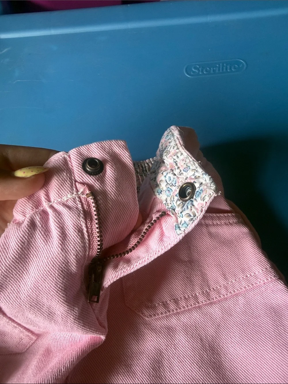 Girls Pink Denim Pocket Skirt with Elastic Waist